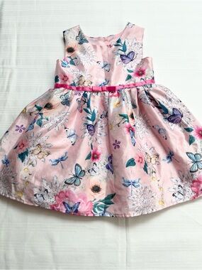 George Pink Butterfly Floral Tulle Dress 2T Bouffante Fluffy